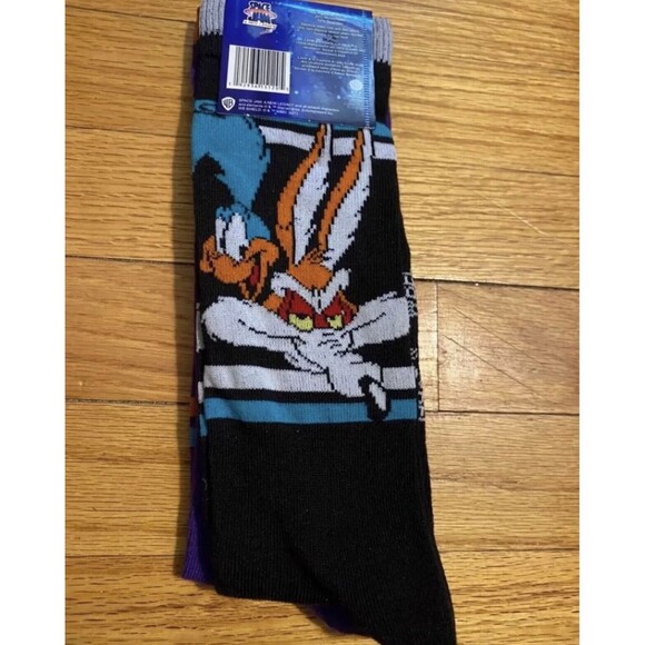 SPACE JAM Movie Socks - 2 PAIRS Size 6-12 - LOONEY TUNES - ROADRUNNER - Picture 4 of 4